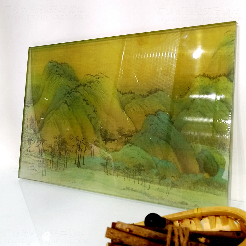 廣東實(shí)力玻璃廠生產(chǎn) 酒店大堂婚慶場(chǎng)所裝飾山水夾絲玻璃